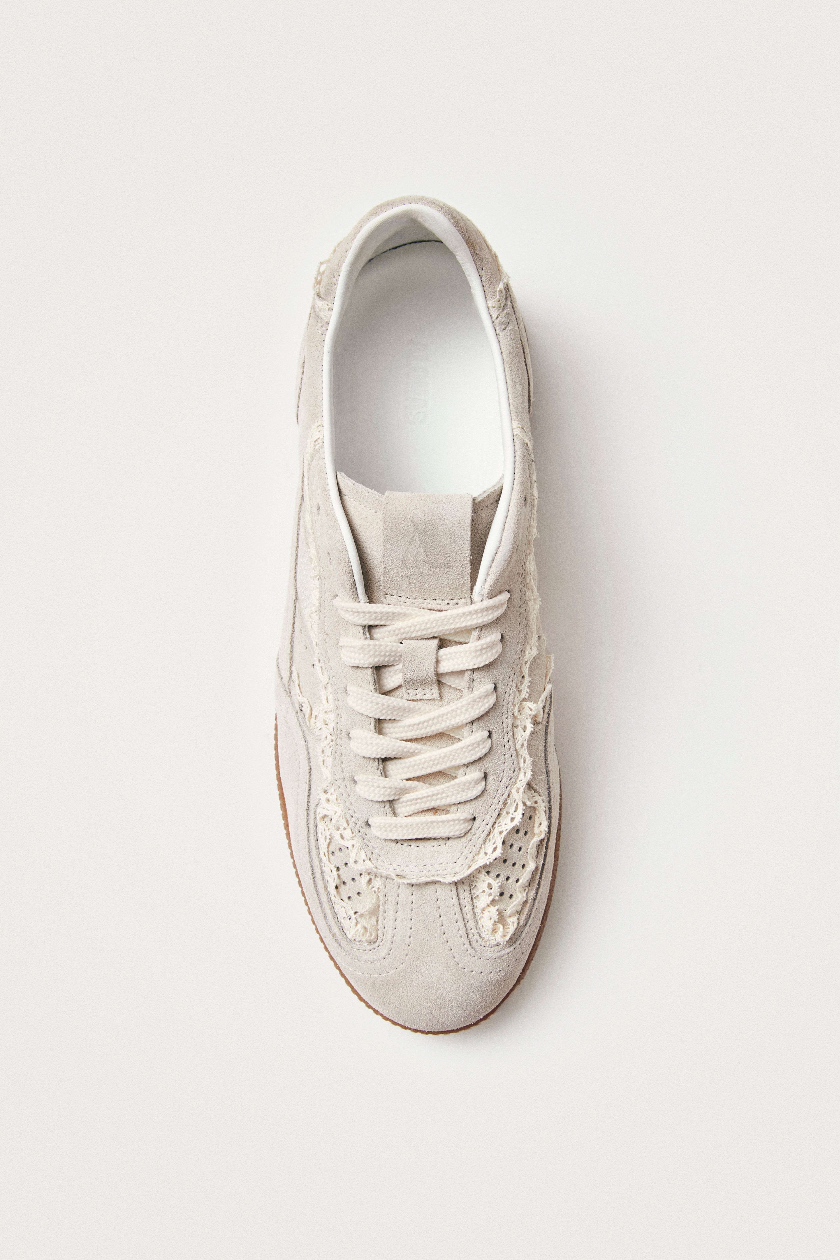 Tb.490 Crochet Cream Leather Sneakers