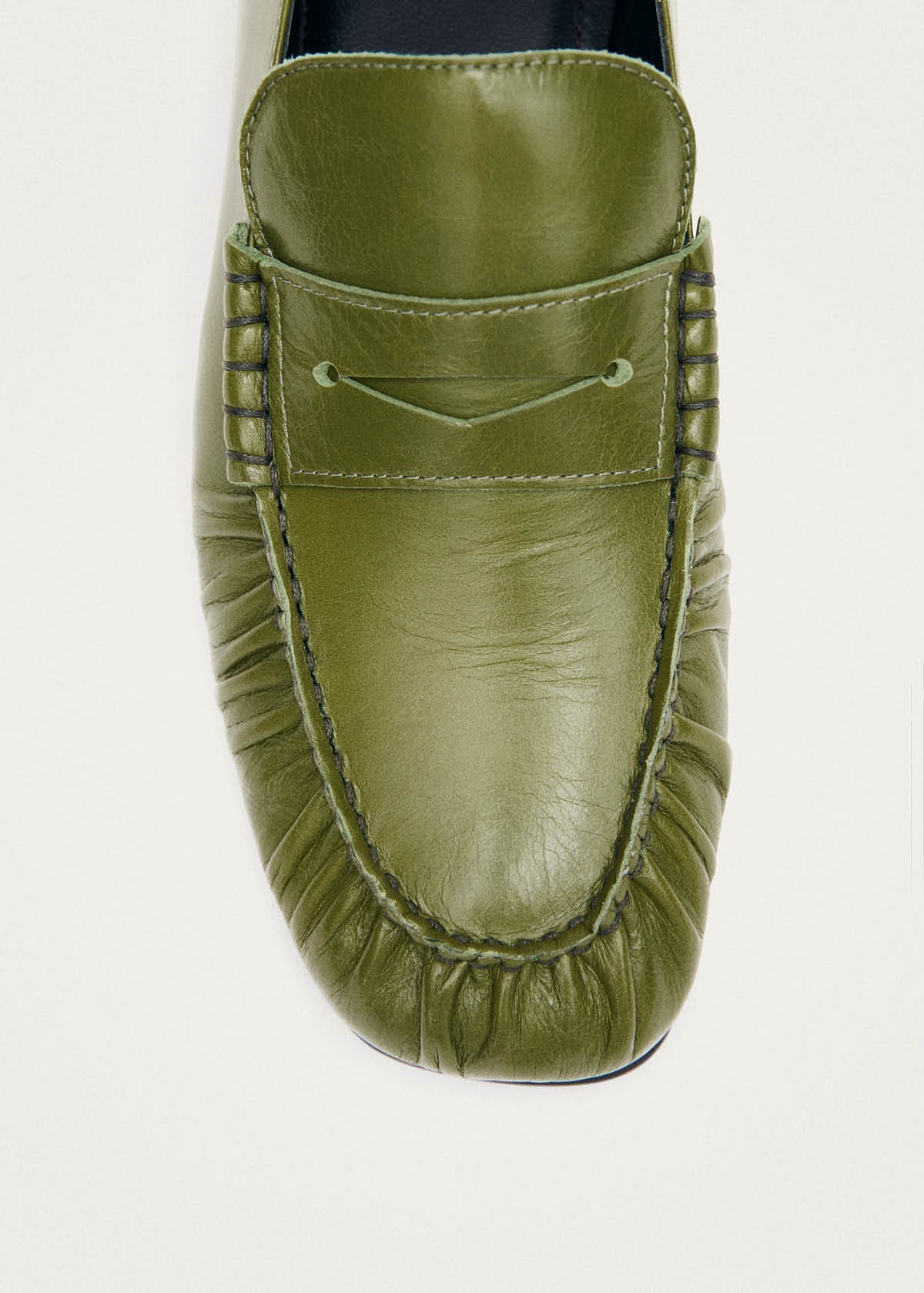 Aven Rift Green Leather Loafers