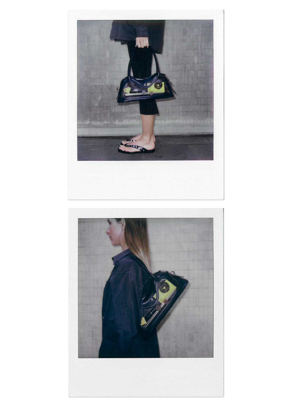 Hilma Vinyl Black Leather Bag