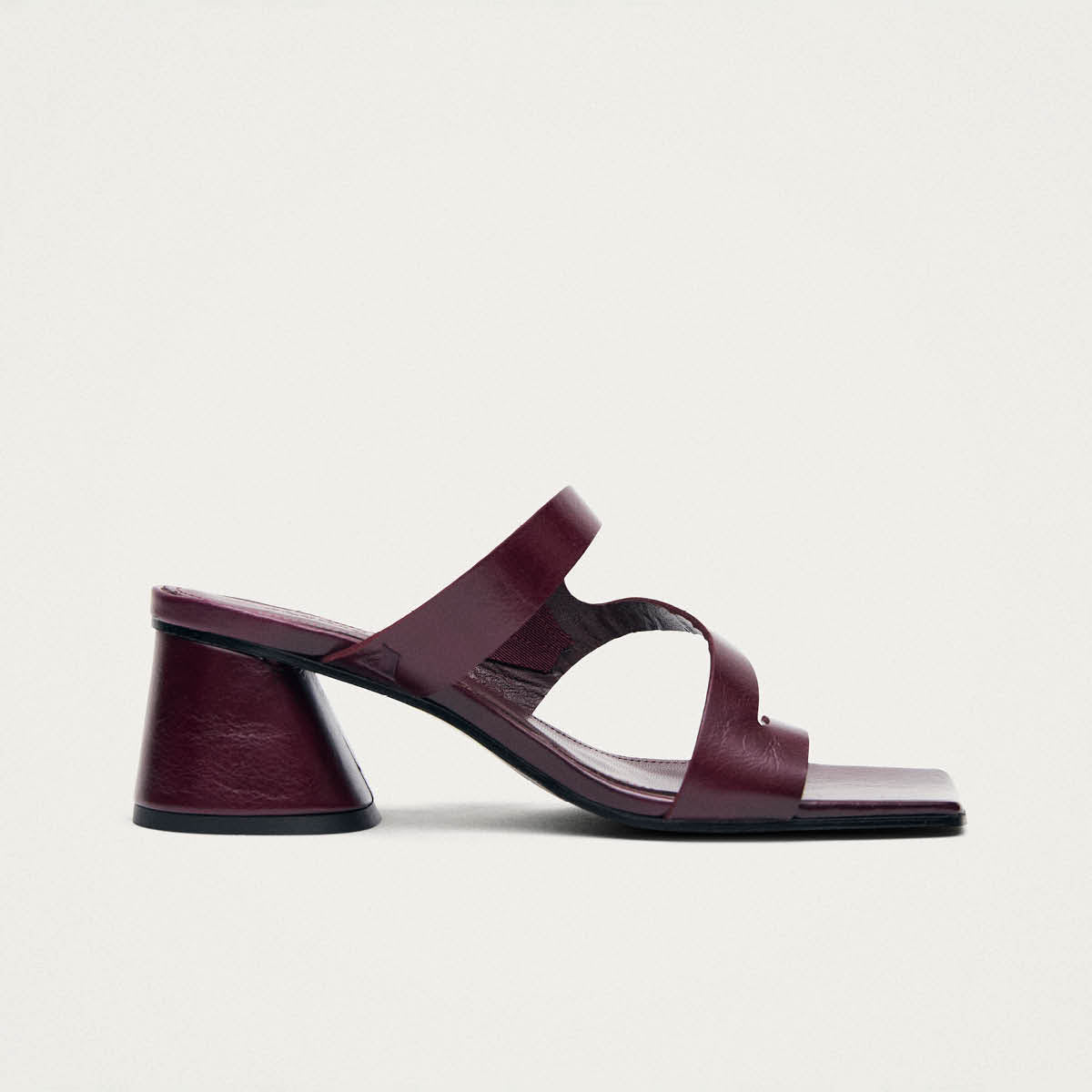 Orielle Rift Burgundy Leather Sandals