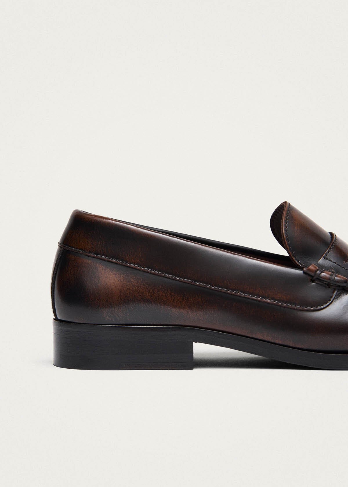 Rivet Brushed Coffee Brown Leather Loafers Loafers ALOHAS