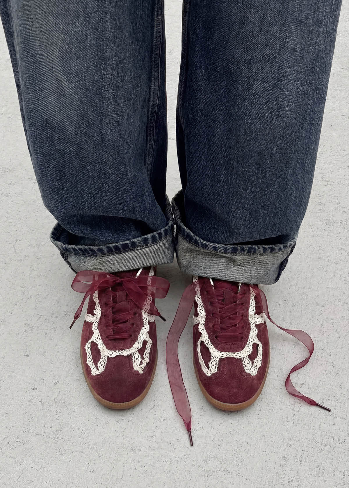 Tb.490 Crochet Burgundy Leather Sneakers