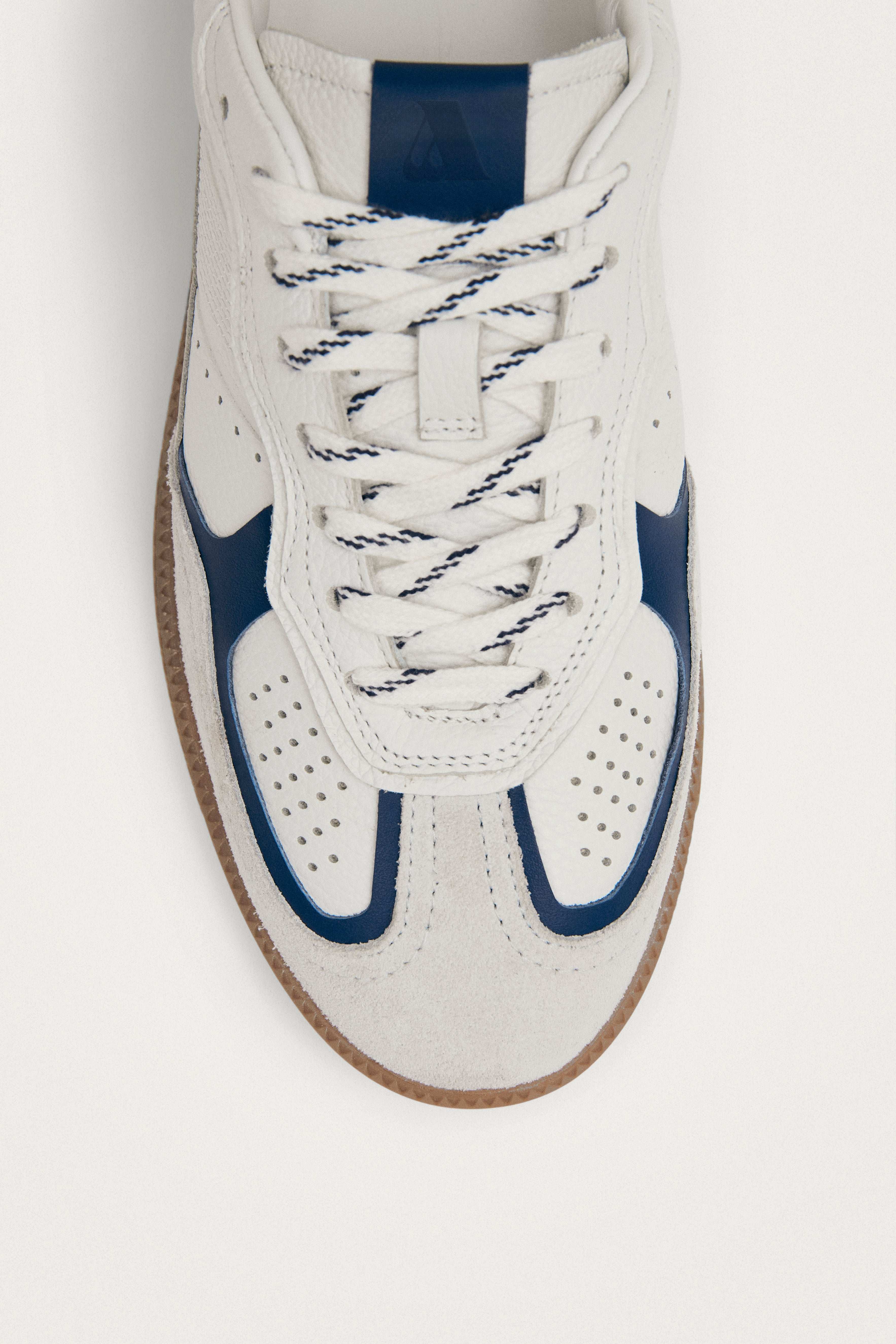 Tb.490 Rife Grain White Navy Leather Sneakers