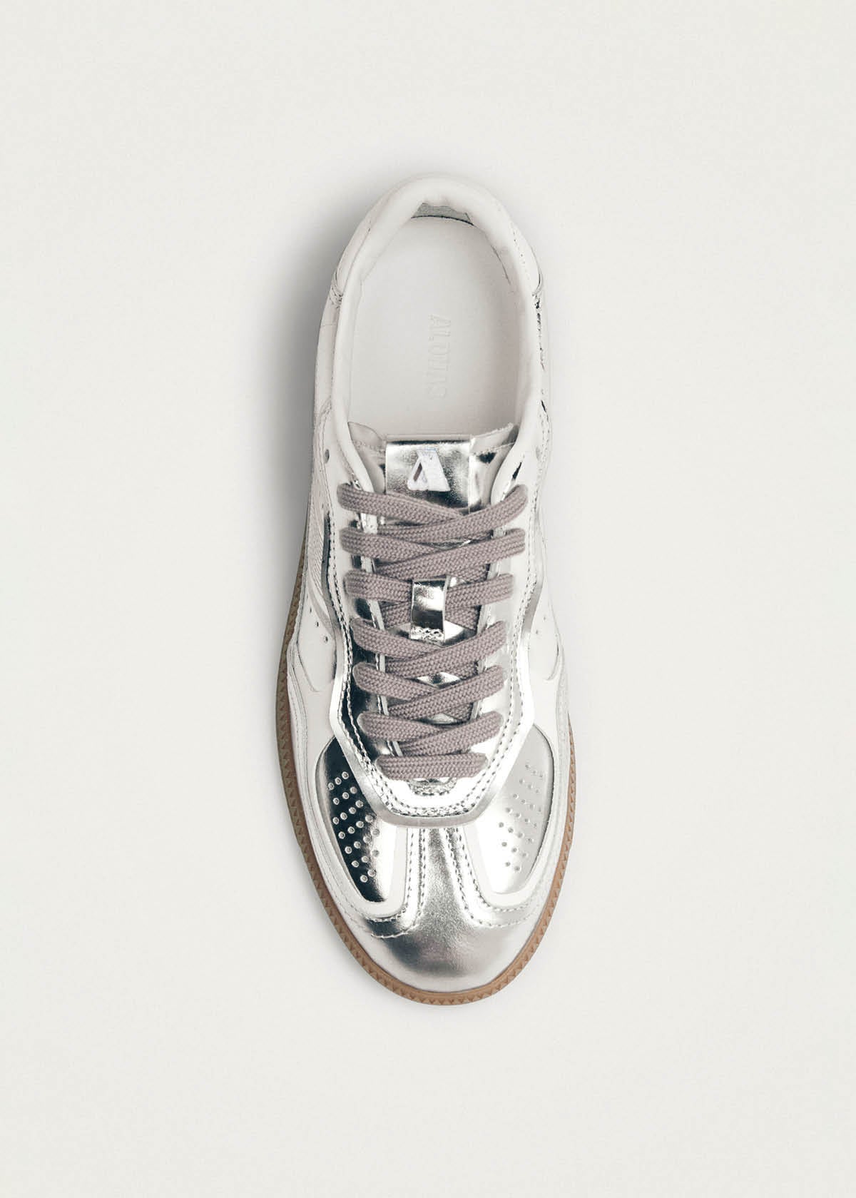 Tb.490 Rife Shimmer Silver Cream Leather Sneakers