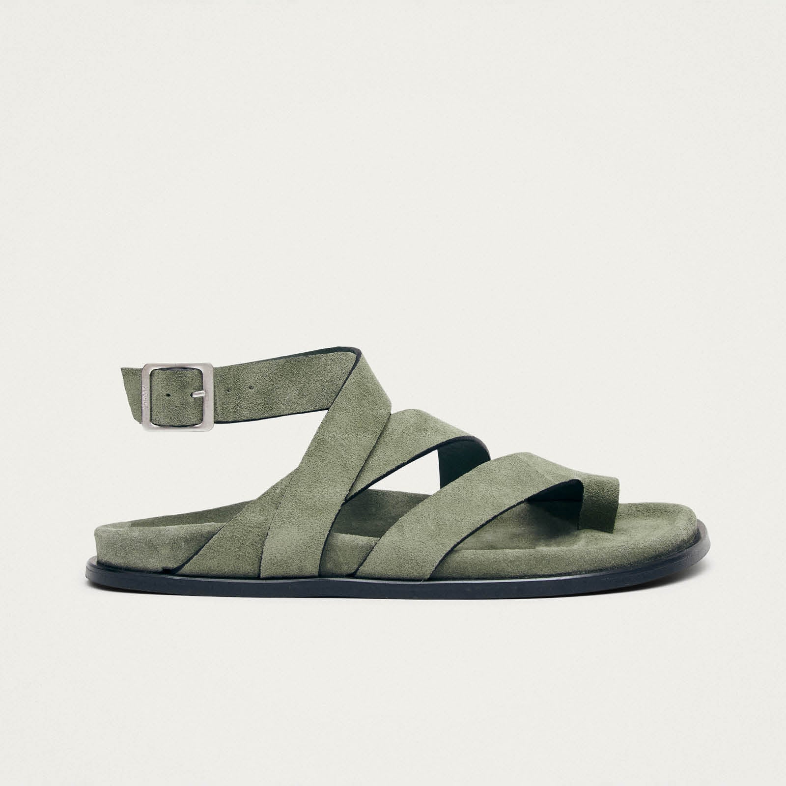 Tide Suede Green Leather Sandals