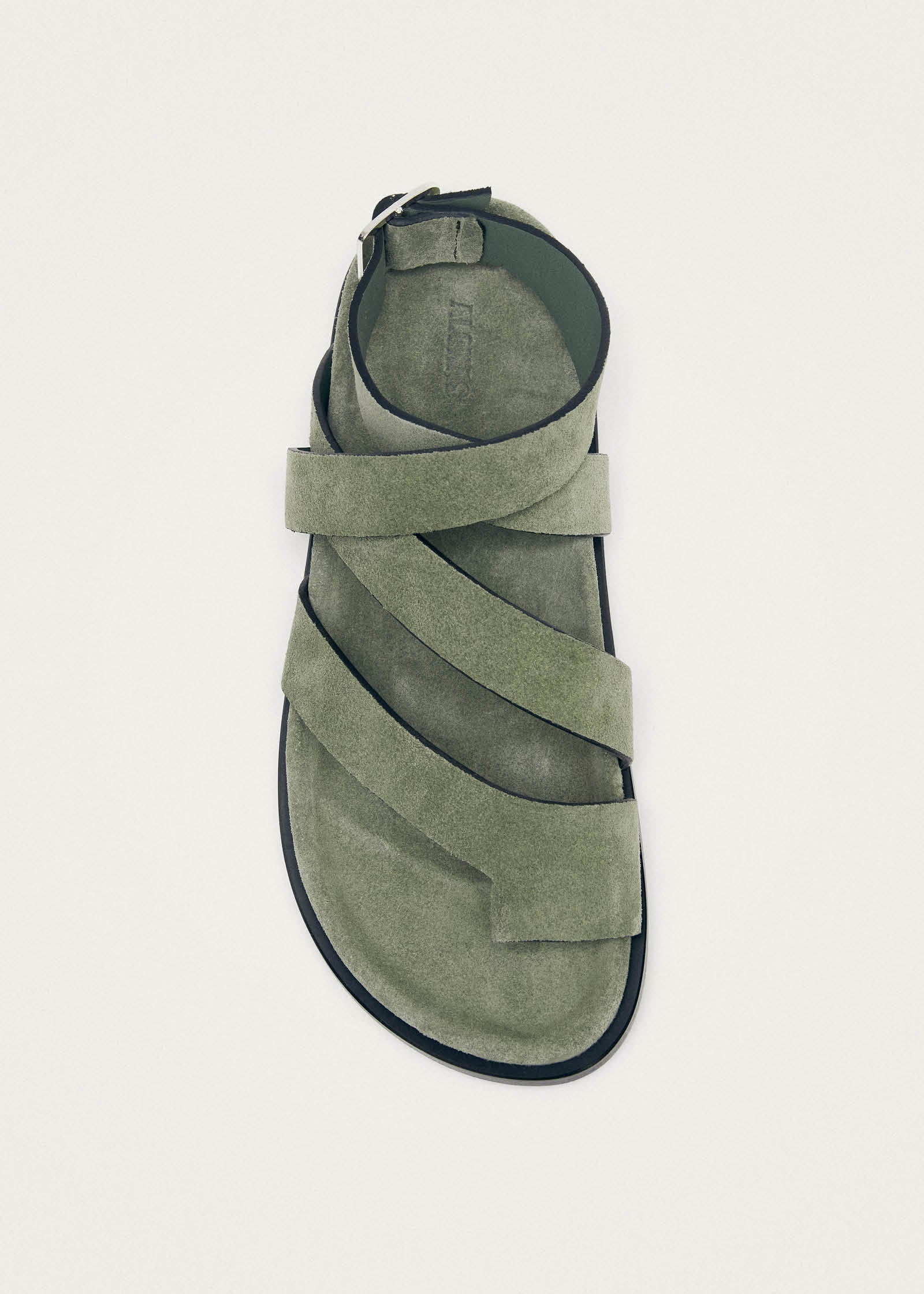 Tide Suede Green Leather Sandals