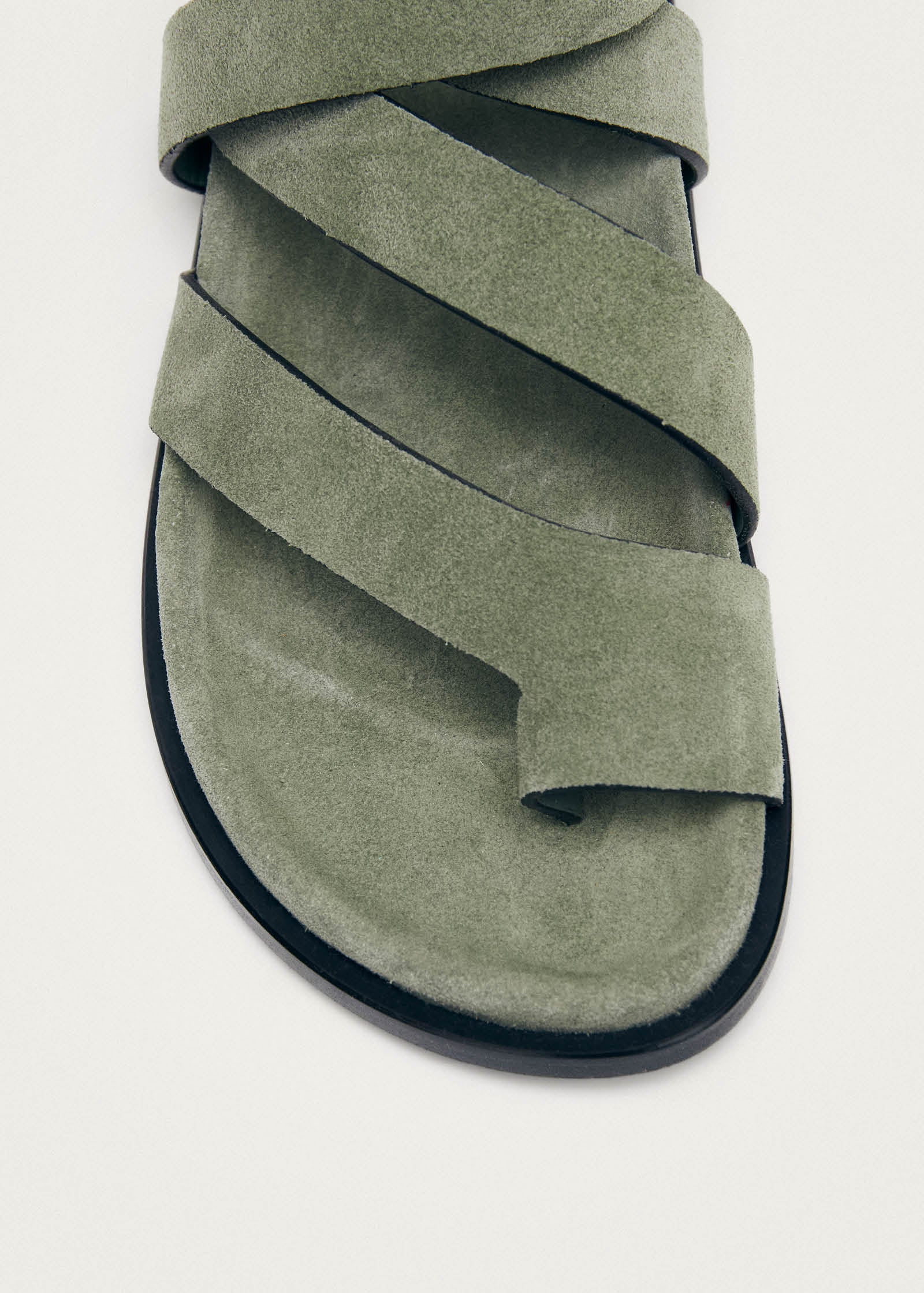Tide Suede Green Leather Sandals